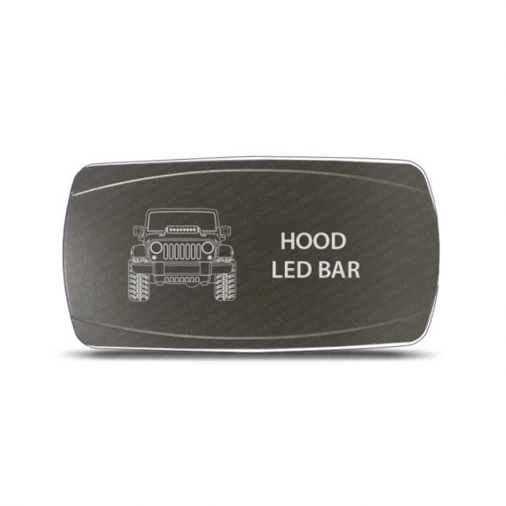 CH4x4 Gray Series Rocker Jeep JK Hood LED Bar Symbol - Horizontal
