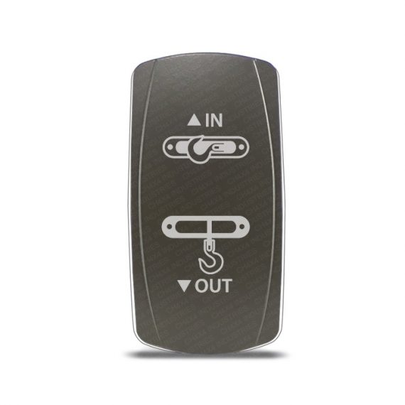 CH4x4 Gray Series Momentary Rocker Switch Winch IN-OUT Symbol