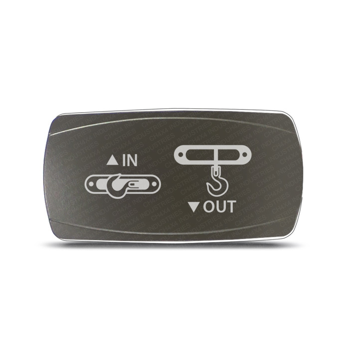 CH4x4 Gray Series Momentary Rocker Switch Winch IN-OUT Symbol - Horizontal