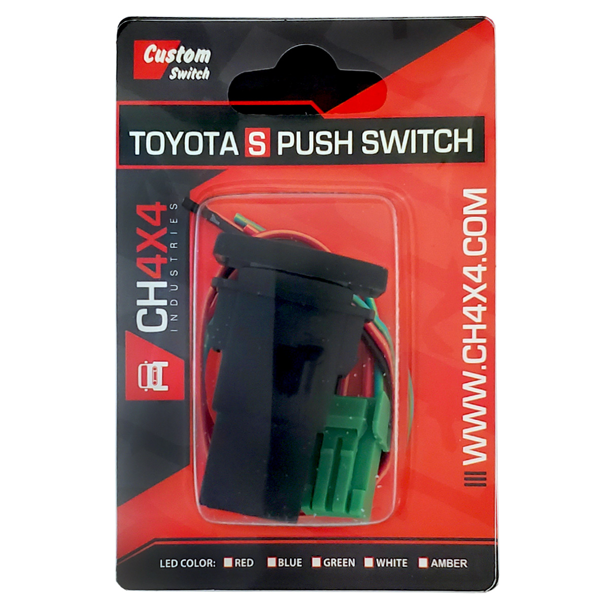 Blue LED CH4X4 Push Switch for Toyota Auxiliary Lights Symbol