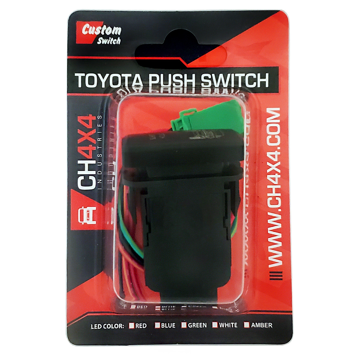 Amber LED CH4X4 Push Switch for Toyota Floog Lights Symbol 