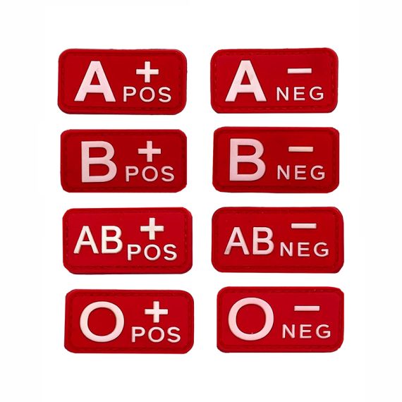 CH4X4 3D PVC Velcro Patches - Blood Type Style (Red)