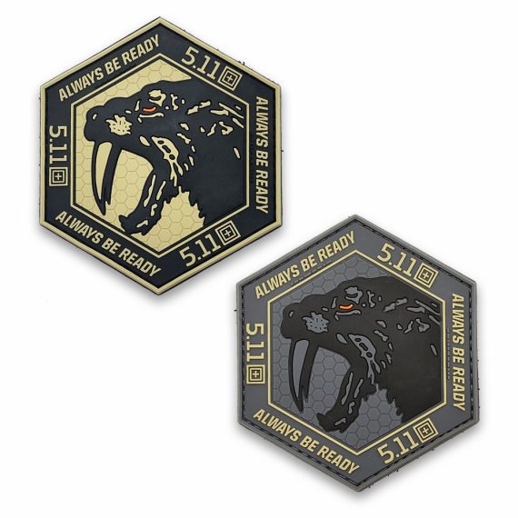 CH4X4 3D PVC Velcro Patches - 5.11 Saber-toothed Tiger Style